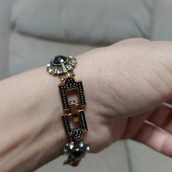 925 stamped multi color with rhinestones and gems stone. Gold tone 7" lo… - Picture 5 of 10